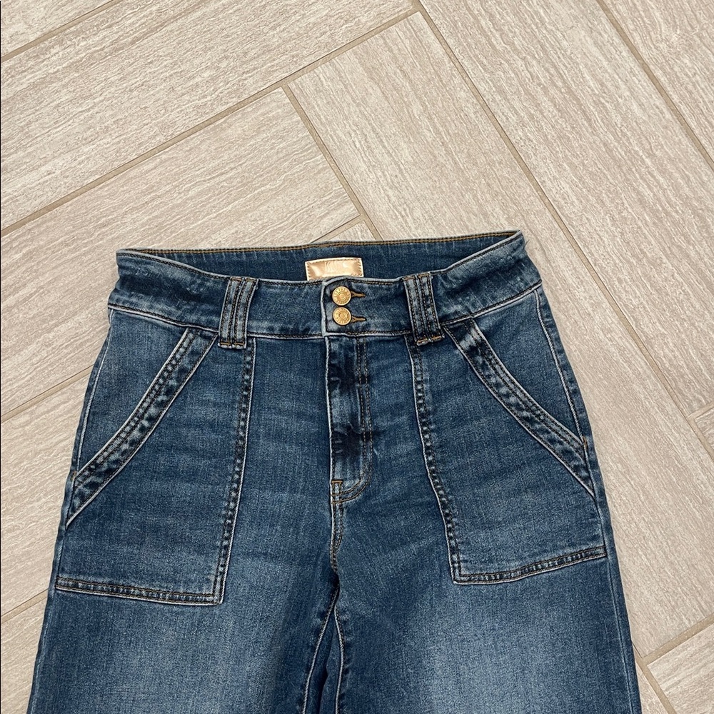Kut from the Kloth Jodi Dark Blue Wide Leg Jeans - Picture 4 of 6